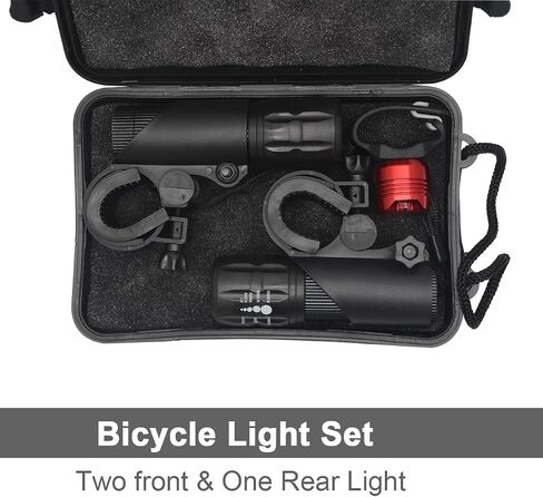 Front Light LED Bike Bicycle Cycle 1 Pair Zoomable Torch Front Light and Bicycle Rear Light Set in Saudi Arabia