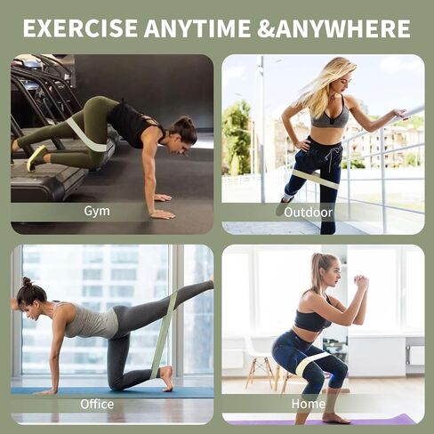 Non-Slip Fabric Resistance Bands for Working Out, Loop Exercise Bands for Booty Leg, Butt, Glute, Stretch Workout Bands for Women & Men, Hip Elastic Bands for Home Gym Fitness, Yoga, Pilates in Kuwait