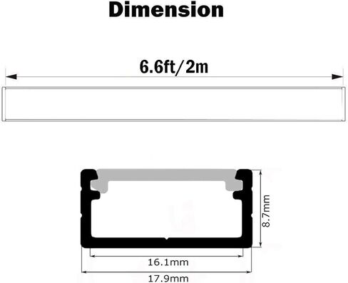 LED Aluminum Channel Wide 2m/6.6ft, Aluminum Profile 10-Pack with Complete Mounting Accessories for up to 16mm LED Strip Light, Perfectly Suit for 16mm LightStrip … in Saudi Arabia