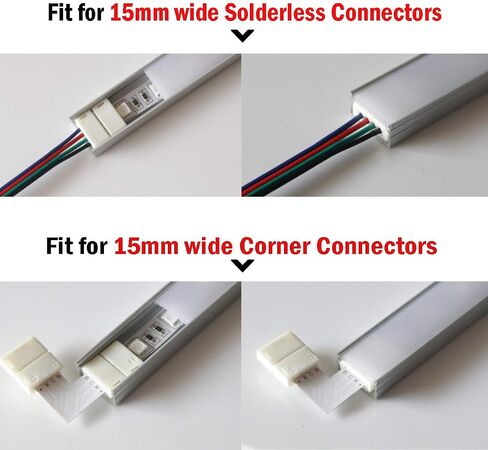 LED Aluminum Channel Wide 2m/6.6ft, Aluminum Profile 10-Pack with Complete Mounting Accessories for up to 16mm LED Strip Light, Perfectly Suit for 16mm LightStrip … in Saudi Arabia