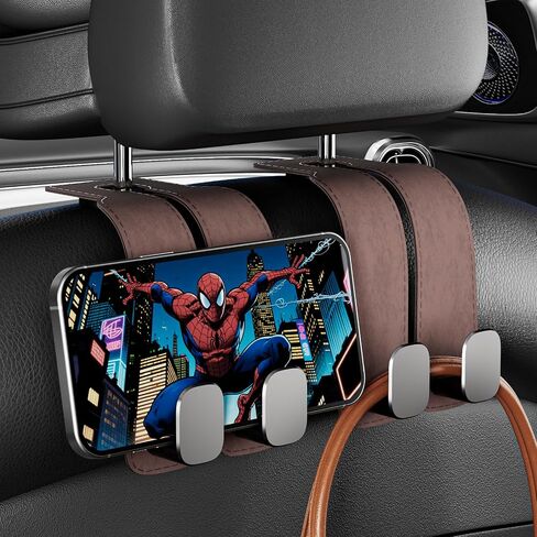 Car Seat Headrest Hook 2 Pack Upgrade Car Seat Back Double Hooks,Car Purse Hook Car Hooks for Purses,Bags and Mobile Phone,Car Organization Accessories in Saudi Arabia
