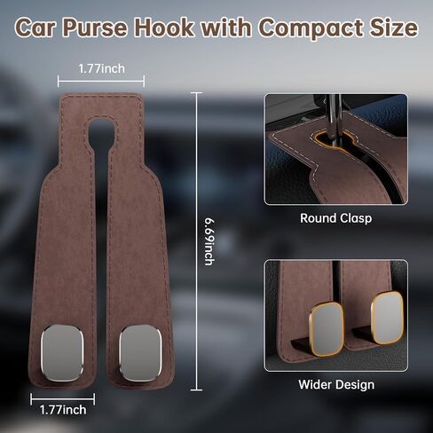 Car Seat Headrest Hook 2 Pack Upgrade Car Seat Back Double Hooks,Car Purse Hook Car Hooks for Purses,Bags and Mobile Phone,Car Organization Accessories in Saudi Arabia
