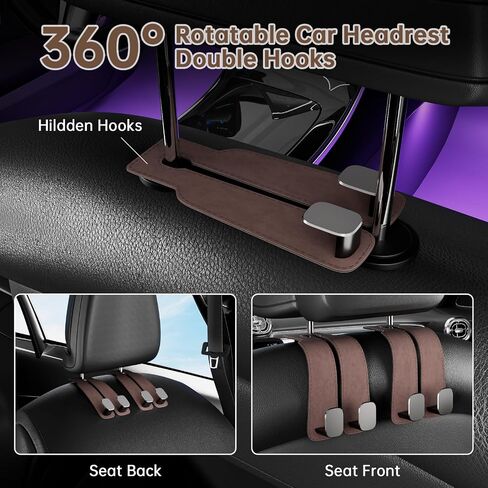 Car Seat Headrest Hook 2 Pack Upgrade Car Seat Back Double Hooks,Car Purse Hook Car Hooks for Purses,Bags and Mobile Phone,Car Organization Accessories in Saudi Arabia
