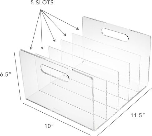 russell+hazel Acrylic File Box Slim, Clear, 4.5" x 12.25" x 10" in Kuwait