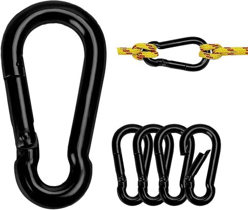 الربيع المفاجئة الخطاف الأسود carabiner ， أداة Sunxer Small Carabiner Clip Clip 1.57 بوصة 5 PCs in Kuwait