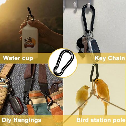 الربيع المفاجئة الخطاف الأسود carabiner ， أداة Sunxer Small Carabiner Clip Clip 1.57 بوصة 5 PCs in Kuwait