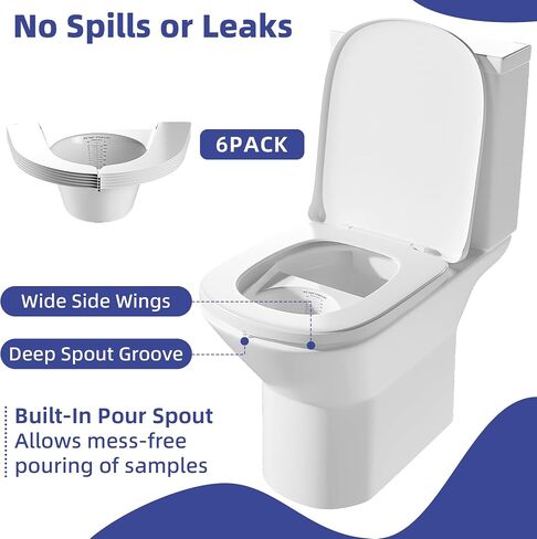 Urine Hats for Toilets, Specimen Collection Pan, 27oz/800cc Universal Toilet Hats to Catch Urine, Pee Urinal Sample Cup Containers for Women and Elderly, Pack of 6 in Saudi Arabia