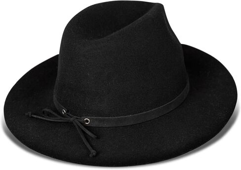 Lucky Brand Women's Wool Fedora Wide Brim Adjustable Hat with Faux Suede Tie (One Size Fits Most), Olive in Saudi Arabia