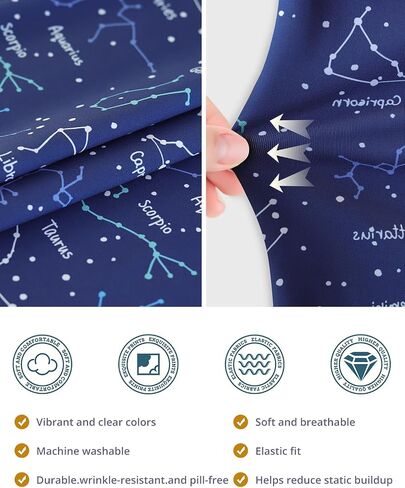 Navy Zodiac Constellation Euro Scrub Caps Women and Men with Buttons, Adjustable Head Cover with Ribbons, Surgical Hat for Women to Secure Long Hair and Helps Reduce Static Buildup in Saudi Arabia