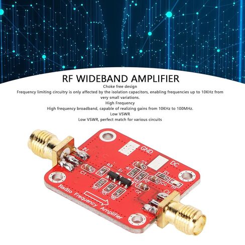 Bewinner 10dBm RF Broadband Amplifier, 10KHz-100MHz High Frequency, High Gain, Low VSWR, 12V DC, 30mA, P-1 Output 10dBm in Kuwait