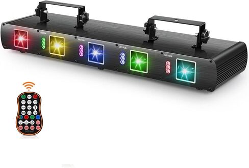 U'King DJ Laser Light ، 5 Beam Effect Sound Sound Activated DJ Party Lights RGBYC LED LASER LIGH in Kuwait