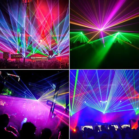 U'King DJ Laser Light ، 5 Beam Effect Sound Sound Activated DJ Party Lights RGBYC LED LASER LIGH in Kuwait
