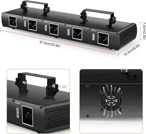 U'King DJ Laser Light ، 5 Beam Effect Sound Sound Activated DJ Party Lights RGBYC LED LASER LIGH in Kuwait