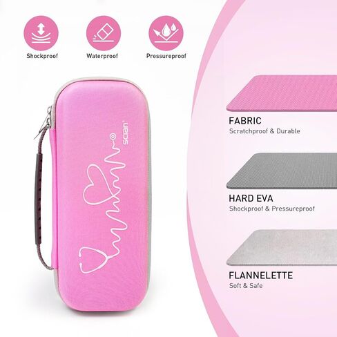 Scian 13 Pcs Stethoscope Case Kits, Supplies Inclued, Perfect Nurse Gift Stethoscope Holder for Nurse Medical Student, Pink Portable First Aid Kit Bag with Medical Scissor, Nurse Accessories for Work in Kuwait