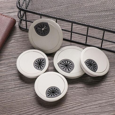 Desk Hole Cover Table Cable Grommet, 2pc 50/53/60mm Round PC Computer Desk Plastic Grommet Cable Hole Covers Outlet Port Wire Rack Organizer Cable Clamp Wire Management(50mm)(50mm) in Saudi Arabia