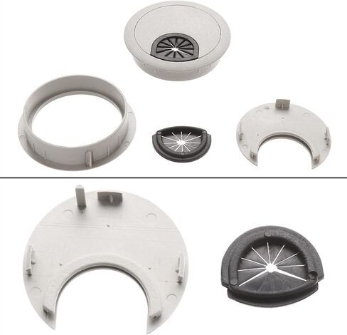 Desk Hole Cover Table Cable Grommet, 2pc 50/53/60mm Round PC Computer Desk Plastic Grommet Cable Hole Covers Outlet Port Wire Rack Organizer Cable Clamp Wire Management(50mm)(50mm) in Saudi Arabia