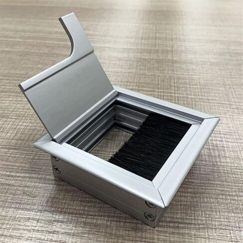 Desk Hole Cover Table Cable Grommet, Office Hardware Matt Black Rectangle Wire Cable Grommet Aluminum Square Table Desk Grommet with Multiple Sizes(80x80mm)(280x80mm) in Saudi Arabia