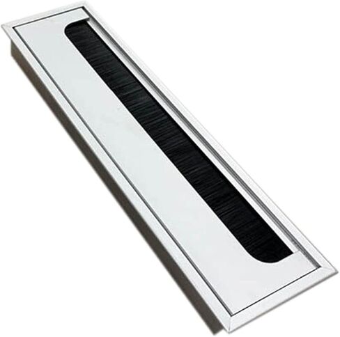 Desk Hole Cover Table Cable Grommet, Office Hardware Matt Black Rectangle Wire Cable Grommet Aluminum Square Table Desk Grommet with Multiple Sizes(80x80mm)(280x80mm) in Saudi Arabia