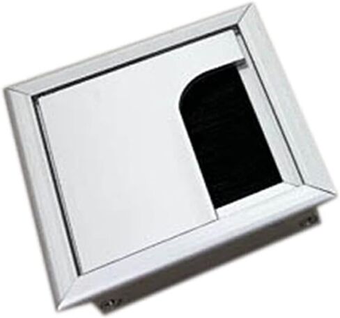 Desk Hole Cover Table Cable Grommet, Office Hardware Matt Black Rectangle Wire Cable Grommet Aluminum Square Table Desk Grommet with Multiple Sizes(80x80mm)(280x80mm) in Saudi Arabia