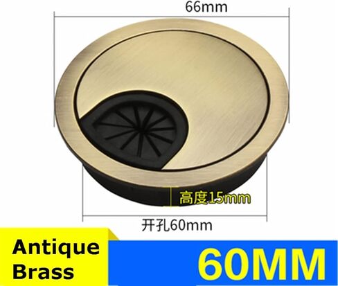 Desk Hole Cover Table Cable Grommet, 2pc Wire Hole Cover 60mm Zinc Alloy Round Table Hole Outlet Port Computer Desk Cable Grommet Line Holder Box Furniture Hardware(Black)(Black) in Saudi Arabia