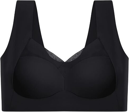 Seamless Wirefree Bras for Women Comfy Mesh Soft Padded Back Smoothing Bra Deep Cup Full Back Yoga Bralette in Saudi Arabia