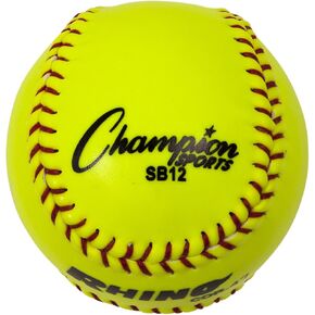 Champion Sports 12 "Syntex Leather Cover Callballs - Cork Core - ضغط متوسطة - NFHS المعتمدة - طبقات مرتفعة - صفراء بصرية - حزمة 12 in Kuwait