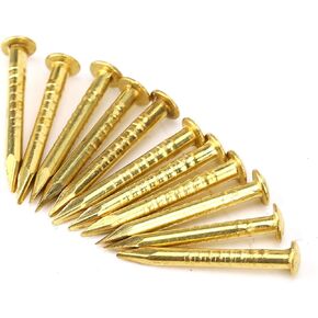 Gold Small Nails, 100PCS Hardware Nails Assortment Kit, Round Head Brass Nail, Tiny Finishing Nails Accessories for Household Wood Picture Hanging String Art (10mm Long) in Kuwait