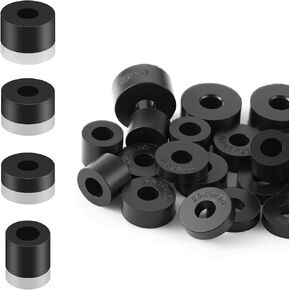 20PCS Rubber Spacer, 4 Sizes Black Thick Rubber Washers, Non-Slip Anti-Vibration Spacer, Multi Purpose Round Washers for Electrical Repair, Home and Car Accessories in Saudi Arabia