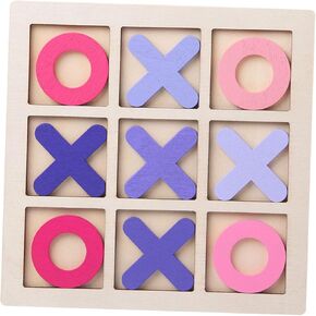 لعبة خشبية Tic Tac Toe Game Noughts و Crosses Chess Board Game Xo Table Toy للأطفال الداخليين في الهواء الطلق ديكور طاولة القهوة ، القهوة in Kuwait