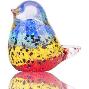 QFkris Qf Handmade Bird Blown Glass Figurine Gift for Christmas, Birthday Home Decor Yellow Paper Weight in Kuwait