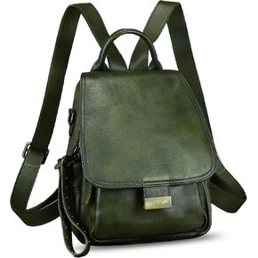 Genuine Leather Backpack for Women Purse Retro Leather Handmade Rucksack Vintage Knapsack Casual Daypack (Brown) in Kuwait