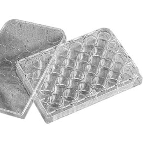 Corning 3527 Polystyrene Sterile Clear Flat Bottom TC-Treated Multiple Well Plate with 24 Wells and Lid, 3.4mL Well Volume, Bulk Packed (Case of 100) in Kuwait