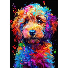 نايموير جرو مجموعات الطلاء الماس للبالغين ، DIY 5D Diamond Painting Aniamsls ، الكلب الكامل للكلب والزهور الماس مثالية للاسترخاء وديكور الجدار المنزل 30x40 سم in Kuwait