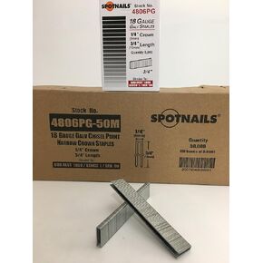 SPOTNAILS 4806PG L/90 18 Gauge 1/4" Crown,3/4" leg. 5000 Pcs/Box, 10 Boxes/Case. Sale By Full Case ! in Kuwait
