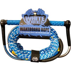 حبل White Knuckle Wakeboard ، 75 قدمًا ، 3-5 قسم Mainline Poly-E ، مقبض قبضة EVA 15 " in Saudi Arabia