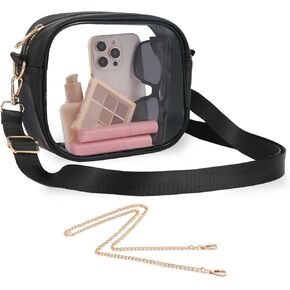 Clear Bag Stadium Approved, Clear Crossbody Bag for Stadium Events & Concert with Two Detachable Straps in Saudi Arabia
