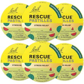RESCUE Bach PASTILLES, Mixed Berry Flavor, Stress Relief Lozenges, Homeopathic, Flower Essences, 6 Pack in Saudi Arabia