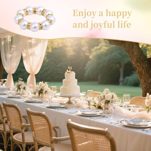 48 Pcs Gold Disposable Napkin Rings, Delicate Pearl Napkin Ring Holder, White & Golden Beaded Serviette Buckles for Formal Wedding Dinner Home Decor Party Supplies in Saudi Arabia