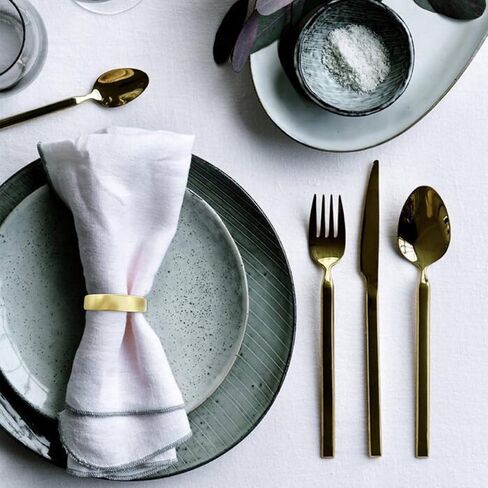 Cuff Brushed Gold Napkin Rings Set of 4, Modernist Napkin Ring Holder for Wedding, Banquet, Metallic Adornment for Table Settings, Glossy Serviette Buckles Decor (Semicircle) in Kuwait