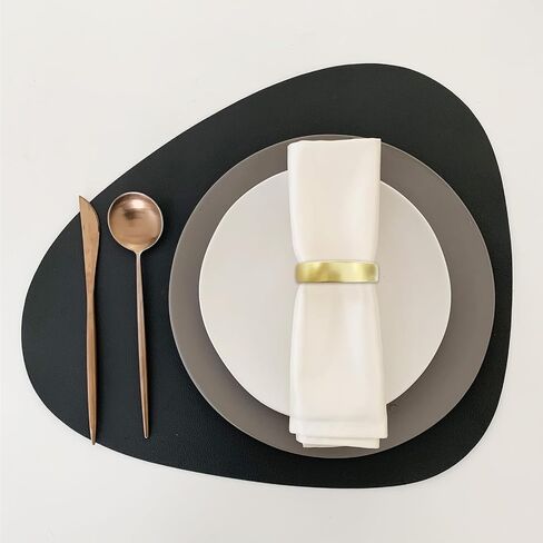 Cuff Brushed Gold Napkin Rings Set of 4, Modernist Napkin Ring Holder for Wedding, Banquet, Metallic Adornment for Table Settings, Glossy Serviette Buckles Decor (Semicircle) in Kuwait