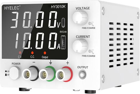Variable DC Power Supply, 0-30V 0-5A, HYELEC Bench Power Supply with Encoder Knob, 4-Digit LED Display, Digital Calibration, USB and Type-C Charging in Kuwait