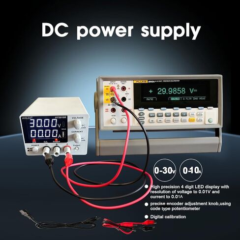 Variable DC Power Supply, 0-30V 0-5A, HYELEC Bench Power Supply with Encoder Knob, 4-Digit LED Display, Digital Calibration, USB and Type-C Charging in Kuwait