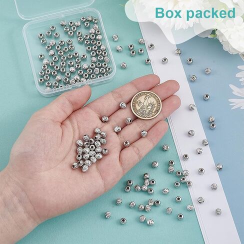 Benecreat 180pcs 18K حبات الفواصل النحاسية المطلية بالذهب ، حبات فضفاضة مموجة ، حبات معدنية مستديرة 6 × 5 ملم للأساور ، القلادات ، صنع المجوهرات ، ثقب: 2 مم: 2 مم in Saudi Arabia