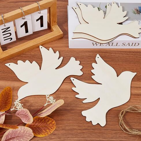 Gorgecraft 20pcs الصغيرة طيور خشبية خشبية صغيرة غير مكتملة الحلي السلام حمامة شريحة شريحة ديكور الطيور علامات فارغة مع حبل القنب لحفل عيد ميلاد الزفاف زخارف الحرف الحرف الهدية in Saudi Arabia
