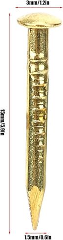 Gold Small Nails, 100PCS Hardware Nails Assortment Kit, Round Head Brass Nail, Tiny Finishing Nails Accessories for Household Wood Picture Hanging String Art (10mm Long) in Kuwait