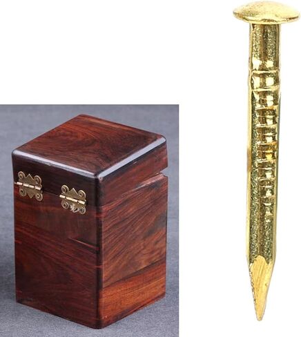 Gold Small Nails, 100PCS Hardware Nails Assortment Kit, Round Head Brass Nail, Tiny Finishing Nails Accessories for Household Wood Picture Hanging String Art (10mm Long) in Kuwait