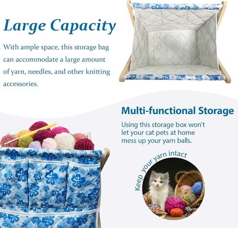 Yarn Storage Organizer for Yarn Skeins，Crochet Bag Organizer for Crochet Hooks Knitting Needles，Crochet Accessories, Crocheting & Knitting Gifts in Kuwait