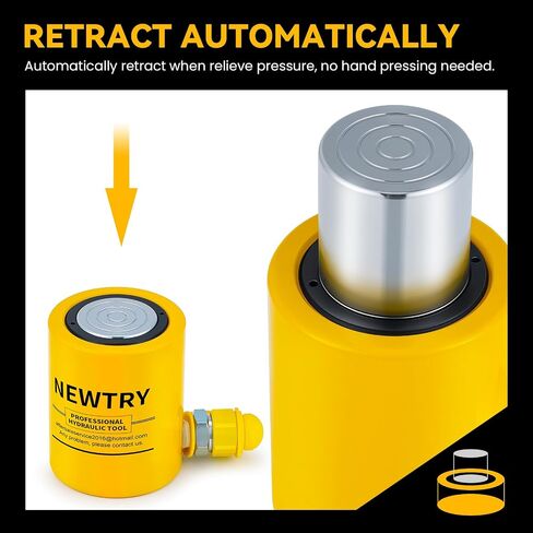 NEWTRY 20 ton Hydraulic Ram Jack Cylinder and CP-180 Hand Hydraulic Pump Short Type 2" Stroke Porta Power Ram (20 ton Jack+ Manual Pump) in Kuwait