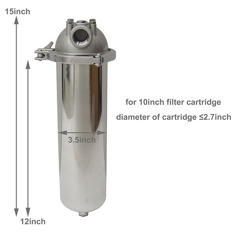 Techtongda Filter Housing لنظام ترشيح المياه من الفولاذ المقاوم للصدأ 3/4inch NPT لمدة 10 بوصات خرطوشة مرشح طويلة 145psi الضغط in Kuwait
