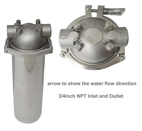 Techtongda Filter Housing لنظام ترشيح المياه من الفولاذ المقاوم للصدأ 3/4inch NPT لمدة 10 بوصات خرطوشة مرشح طويلة 145psi الضغط in Kuwait